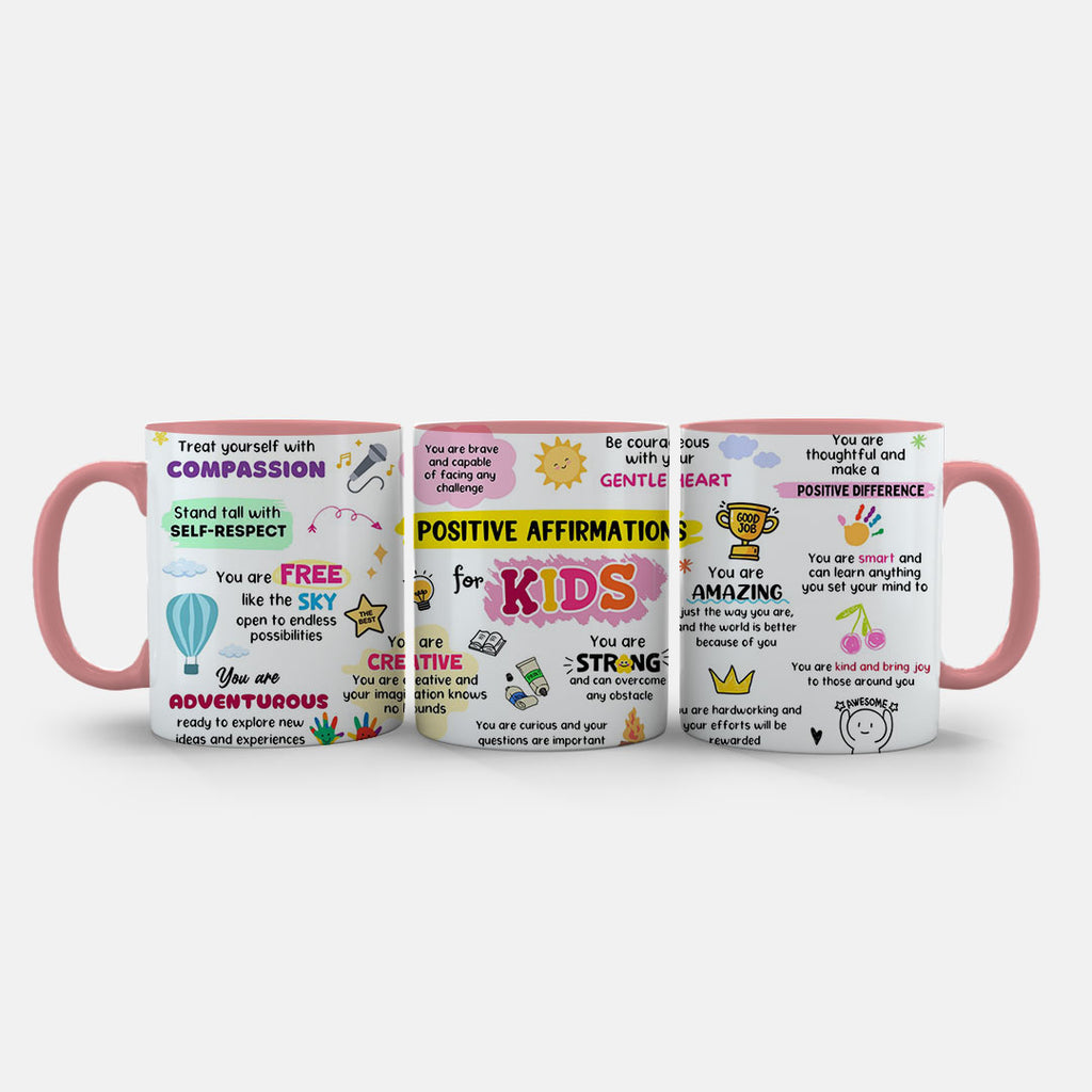 11oz Mug Colours - Children's confidence mug with bold affirmations and cheerful decorative elements