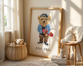 Stay Cool Skateboard Bear Print - Fun Kids Wall Art
