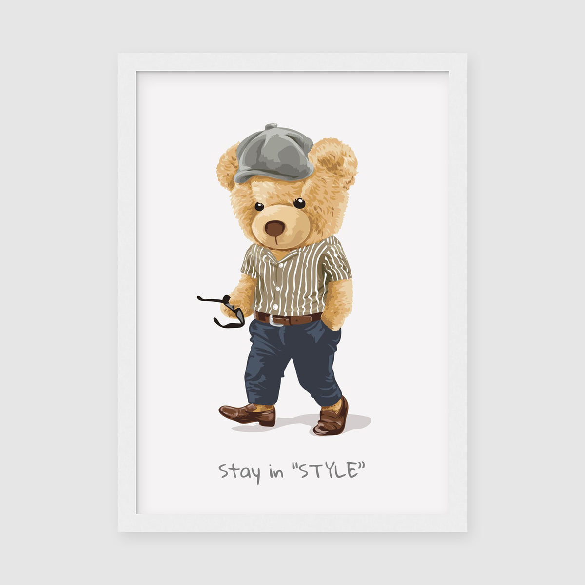 A-Sized Prints Nursery - Charming teddy bear illustration in neutral colours on enhanced matte paper
