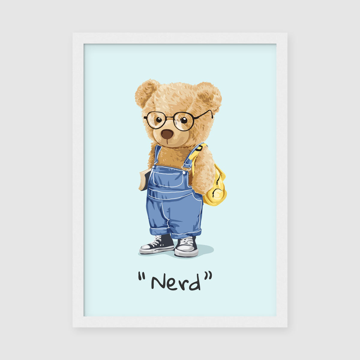 A-Sized Print Nursery - Charming nursery wall art featuring quirky teddy bear illustration