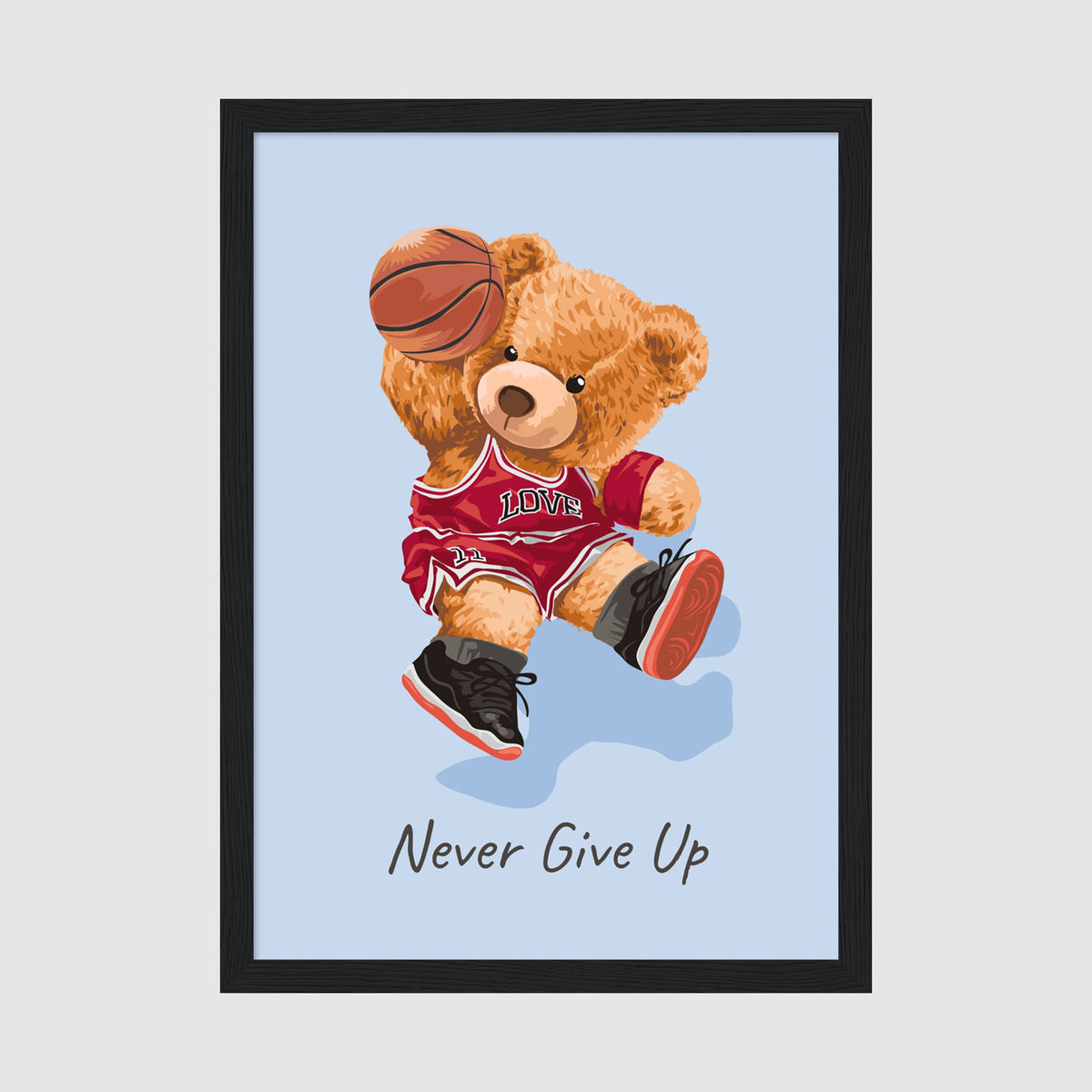 A-Sized Print Nursery - inspirational children's poster with sporting bear character and messaging