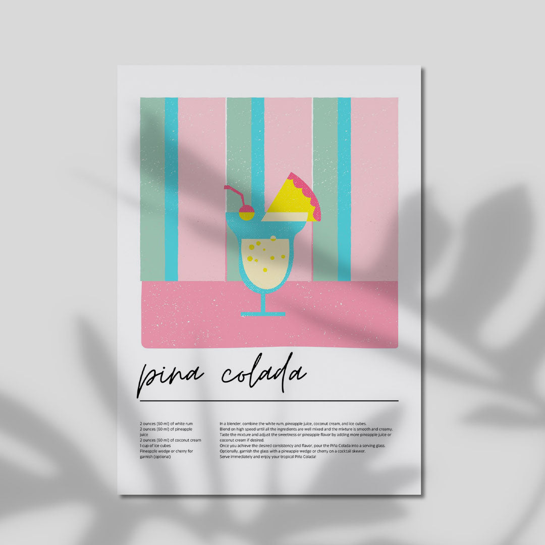 Lifestyle Frames Kitchen - Tropical drink poster with playful texture details and vintage-inspired colour palette