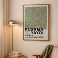 A4 Bedroom Portrait - Abstract sage and olive green dots of varying sizes on a neutral background