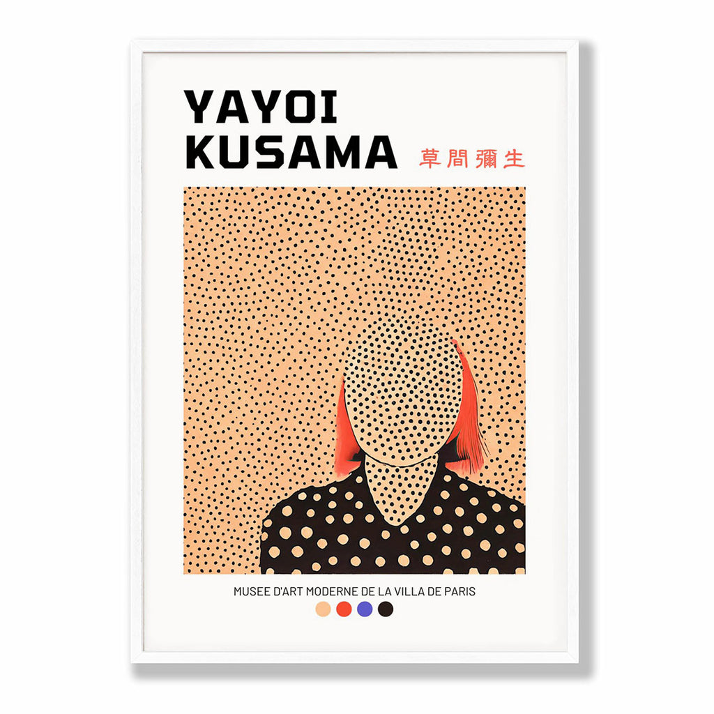 A-Sized Bedroom Portrait - Modern abstract print with Kusama-inspired dotted design elements