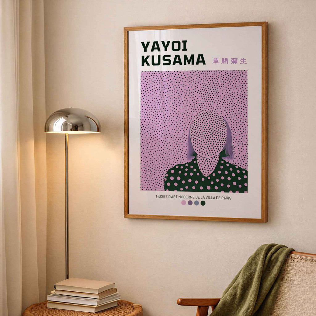 Infinity Dots Pattern Art Print – Lavender & Green Abstract Poster