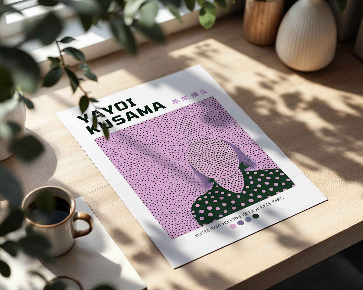 Infinity Dots Pattern Art Print – Lavender & Green Abstract Poster