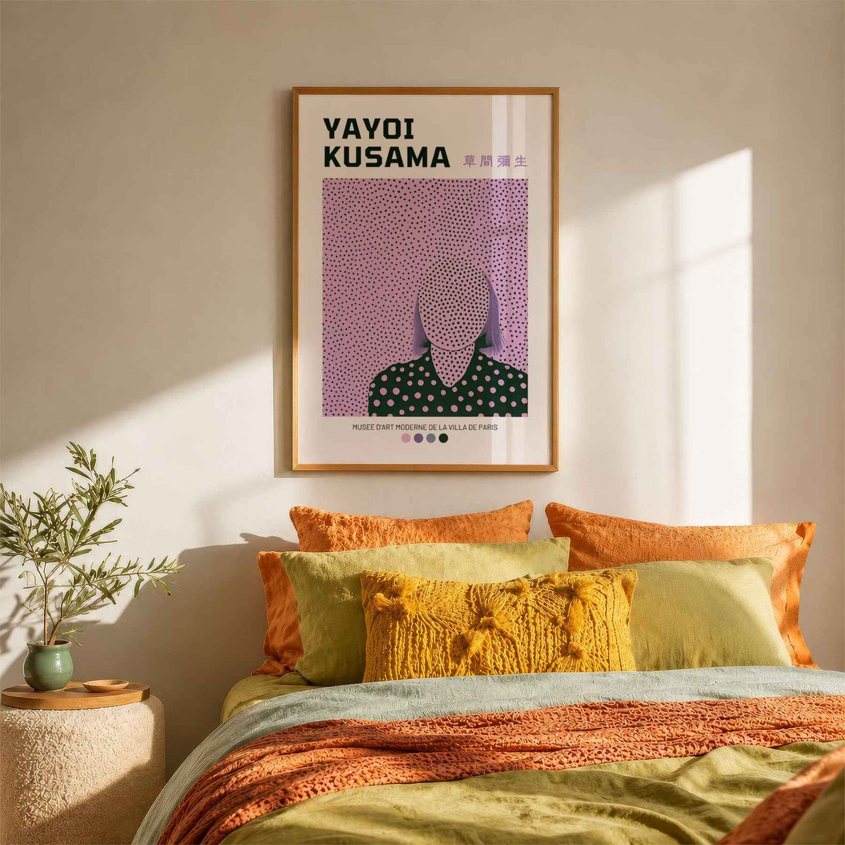 Infinity Dots Pattern Art Print – Lavender & Green Abstract Poster