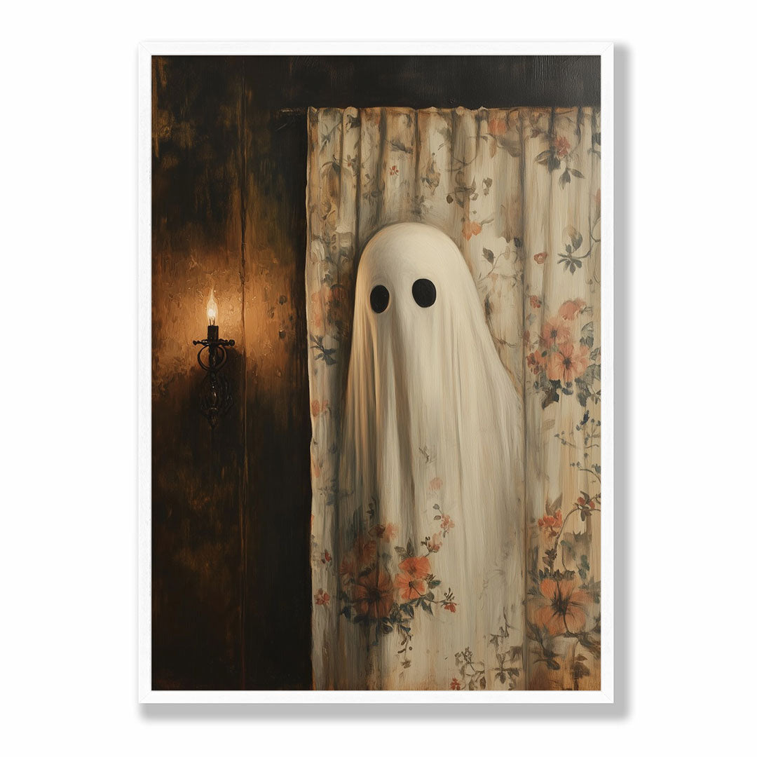 Lifestyle Posters A4 - A4 archival poster featuring atmospheric ghost illustration in warm vintage palette