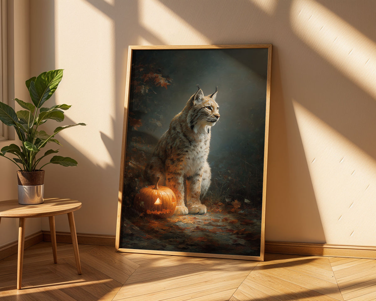 Lifestyle Posters A4 - Framed lifestyle shot of lynx wildlife art print