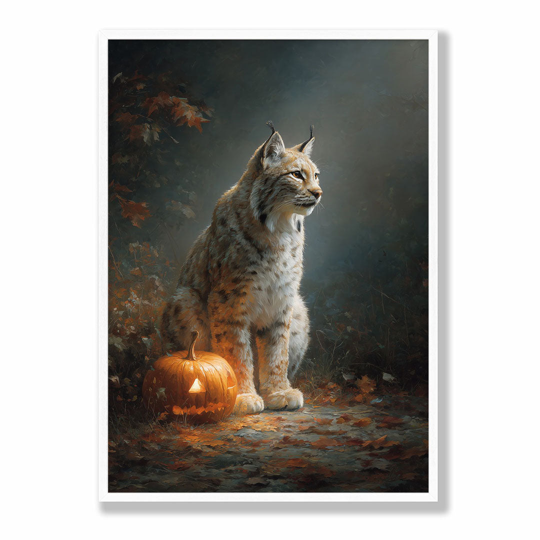 Lifestyle Posters A4 - Wildlife wall art featuring lynx in autumn setting