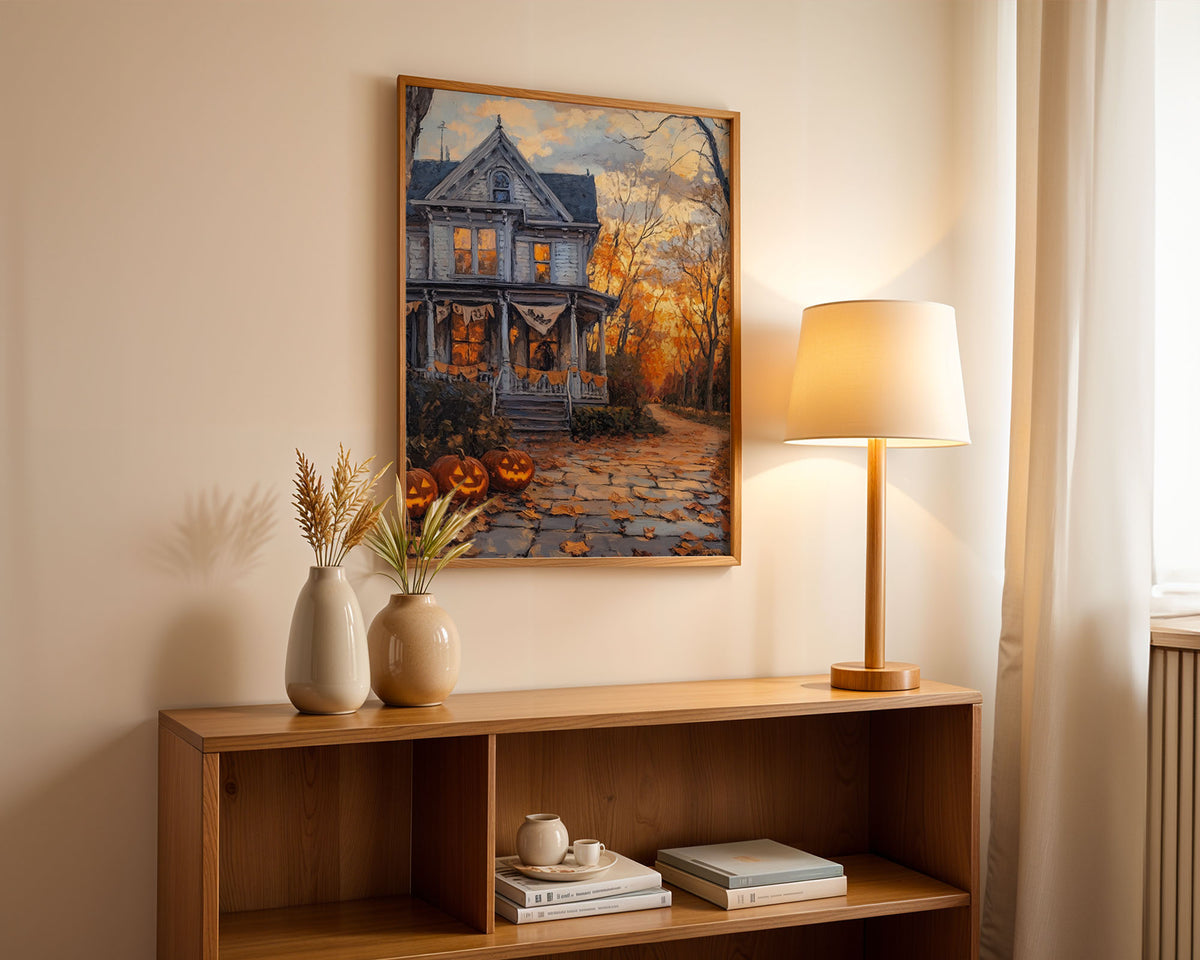 Lifestyle Posters - A2 unframed matte print of the haunted Victorian manor in full colour detail