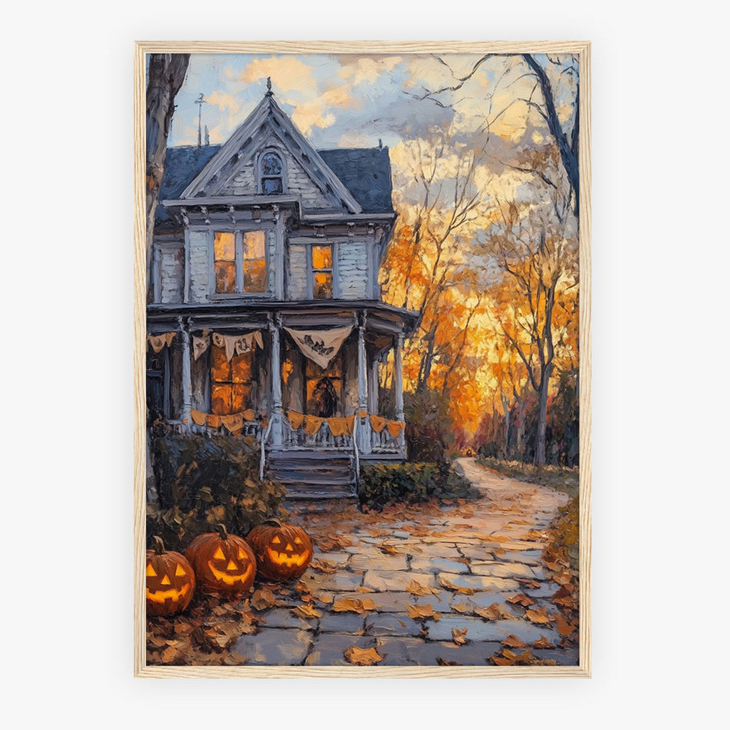 Lifestyle Posters - The print displayed as part of a Halloween home decor vignette with seasonal accessories