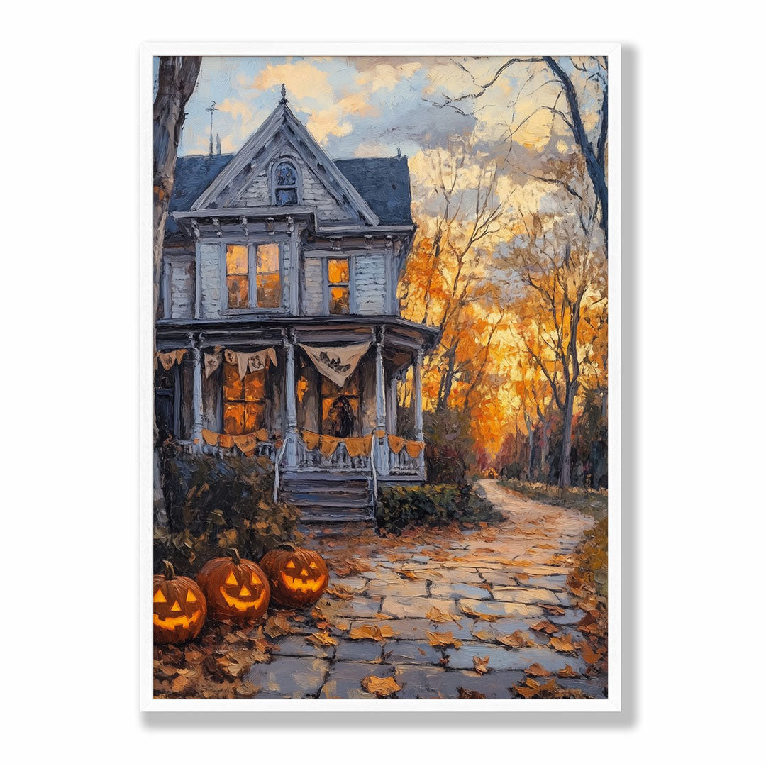 Lifestyle Posters - A1 large-scale matte print showcasing the full atmospheric depth of the spooky manor painting