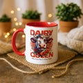 11oz Ceramic Mug White - Dairy Queen cow design with horns, flowers and witty slogan