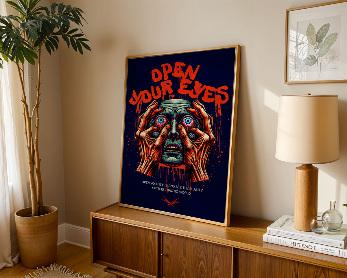 Lifestyle Posters A4 - Dark aesthetic art print with splatter details and bold colour contrasts