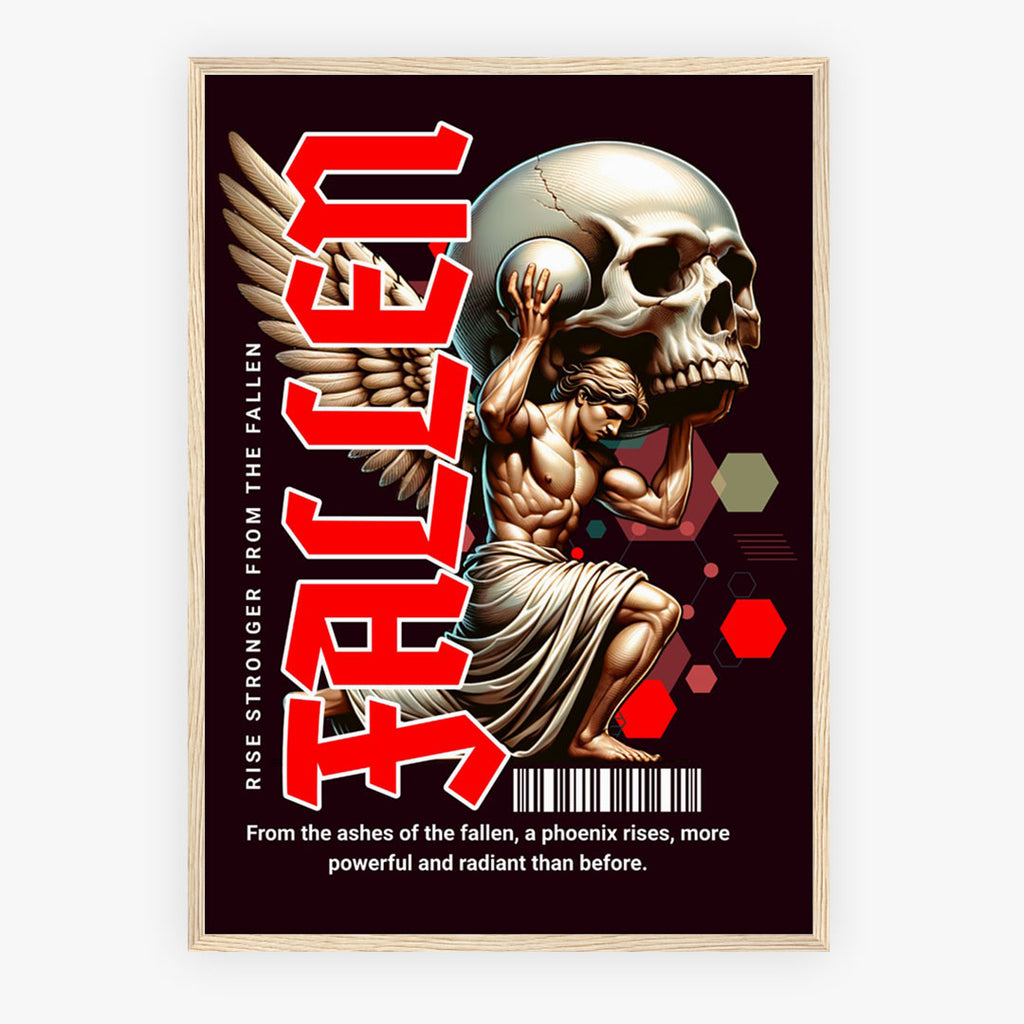 Lifestyle Posters - Contemporary Rise Stronger print with metallic highlights and motivational text detail
