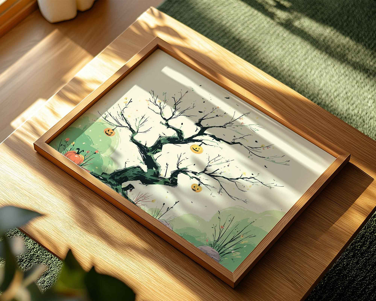 Halloween Tree with Jack-O’-Lanterns – Wall Art Print