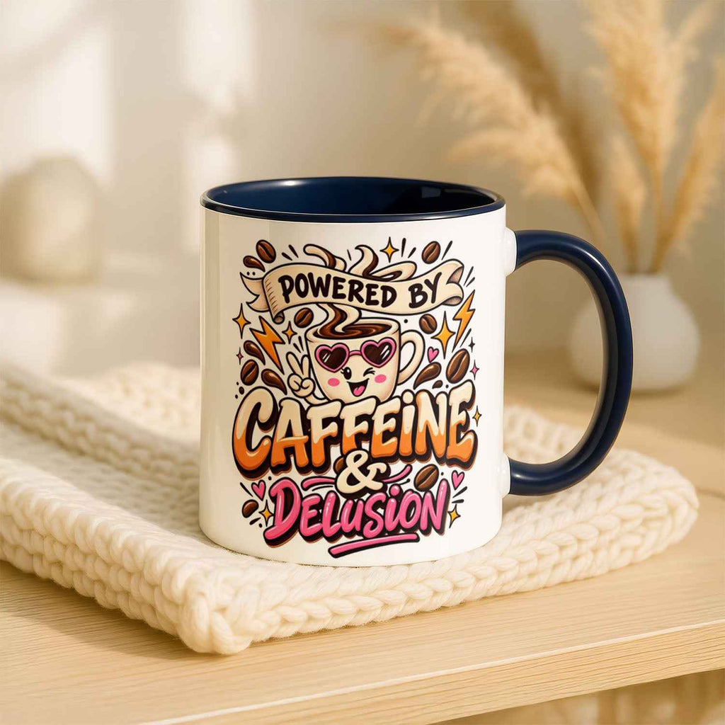 Powered by Caffeine & Delusion Mug