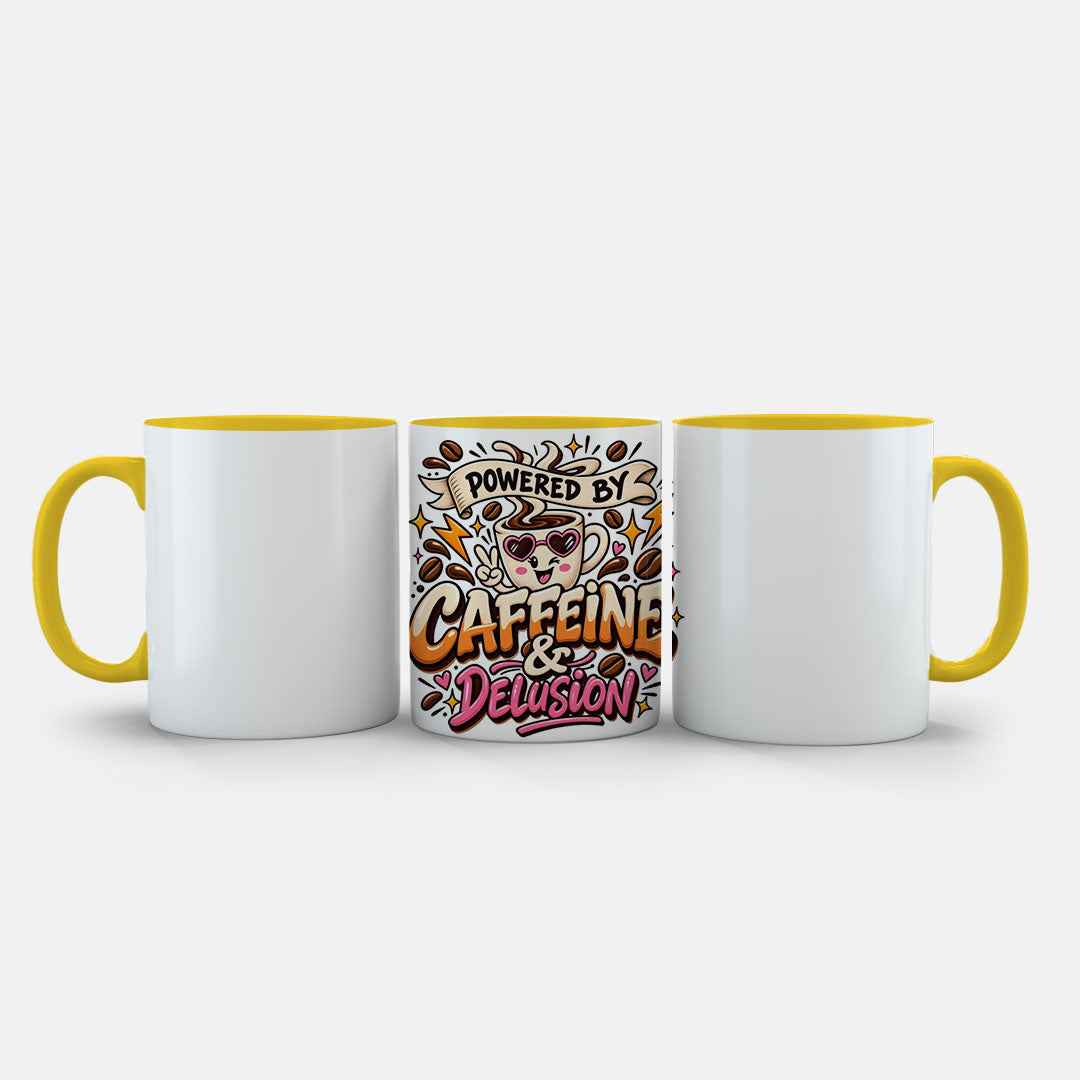 Powered by Caffeine & Delusion Mug