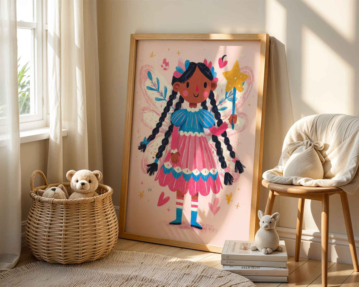 Fairy Girl Illustration – Nursery Wall Art Print