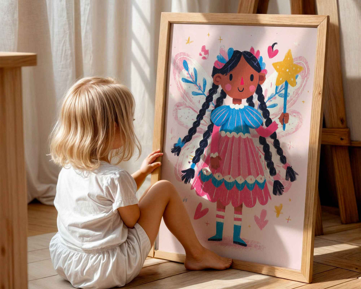Fairy Girl Illustration – Nursery Wall Art Print