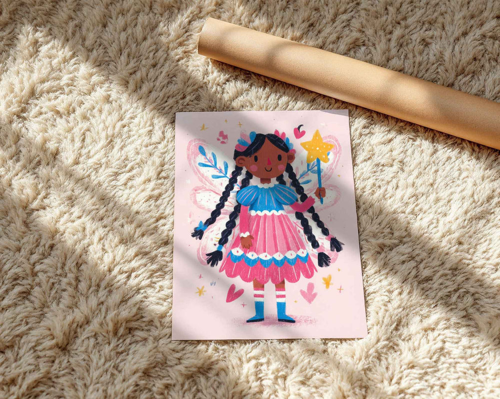 Fairy Girl Illustration – Nursery Wall Art Print