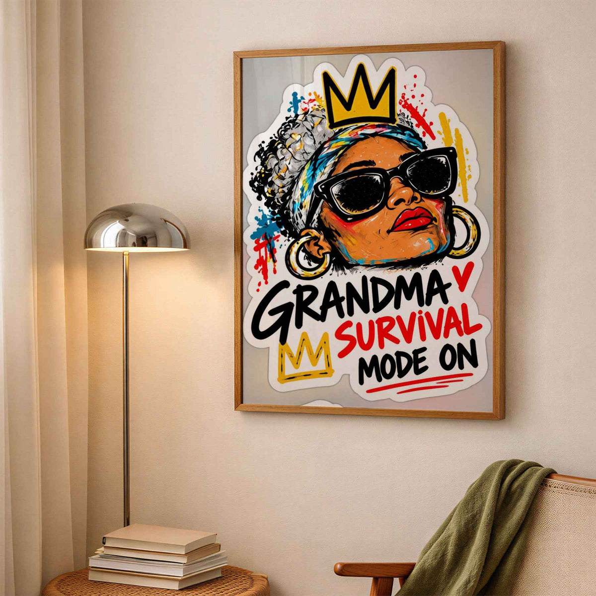 Grandma Survival Mode Street Art Portrait
