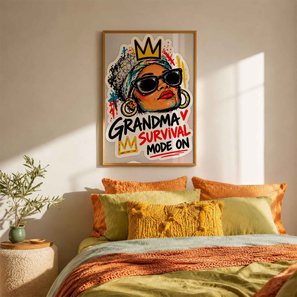 Grandma Survival Mode Street Art Portrait