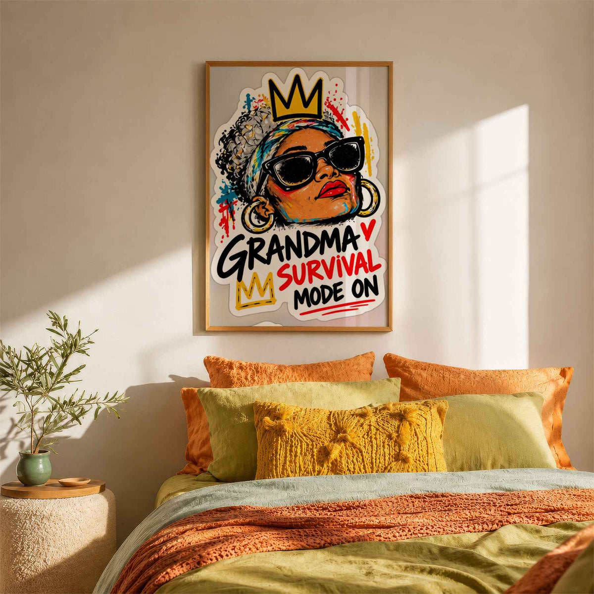 Grandma Survival Mode Street Art Portrait