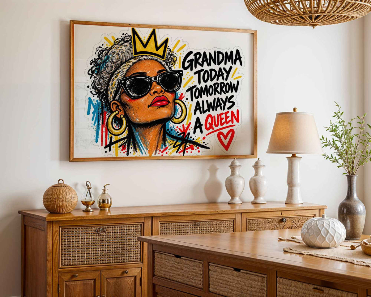 Grandma Queen Motivational Pop Art Poster