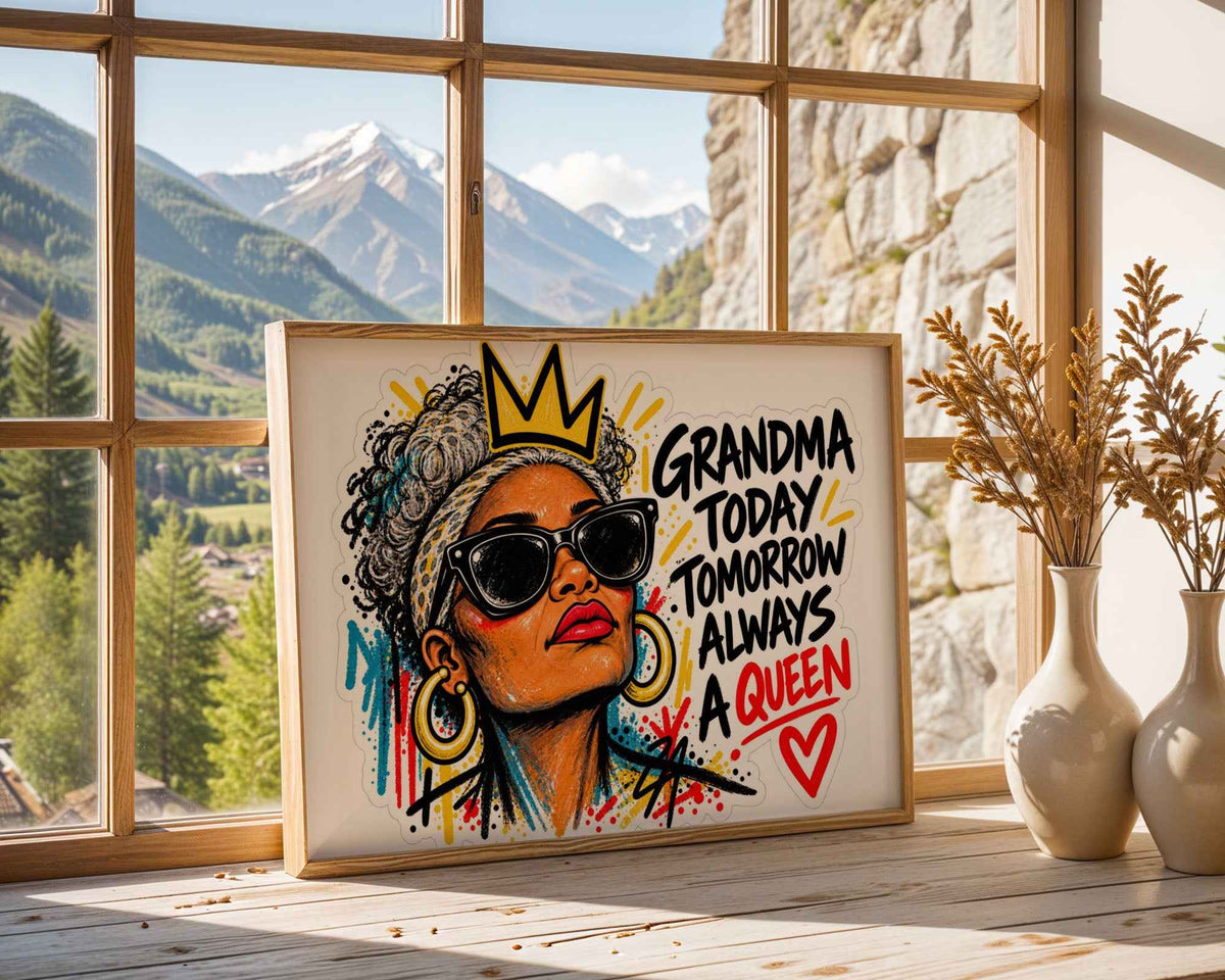 Grandma Queen Motivational Pop Art Poster