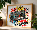 Good Music Happier Grandma Boombox Poster
