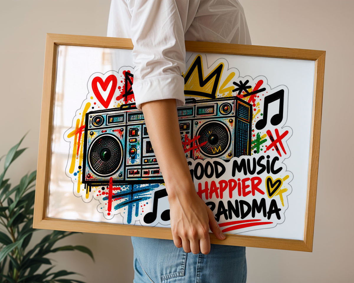 A-Sized Poster Landscape - Contemporary pop art print celebrating good music with bold typography and crown motif