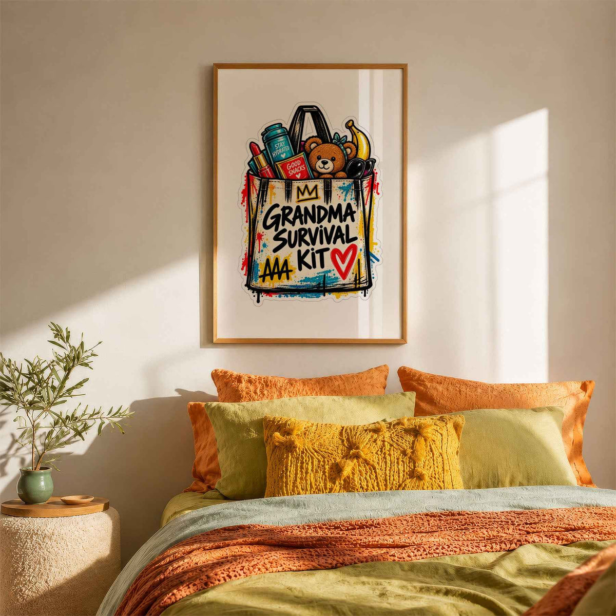 Grandma Survival Kit Teddy Bear Print - Funny Family Art