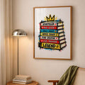 Legend Book Stack Poster: Funny Bedroom Wall Art