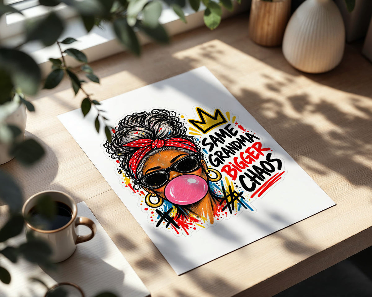 A-Sized Bedroom Portrait - Bold portrait with splashes of yellow, red and blue paint around the face