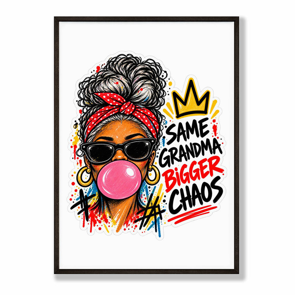 A-Sized Bedroom Portrait - Energetic artwork with graffiti marks, splashes and playful typography throughout