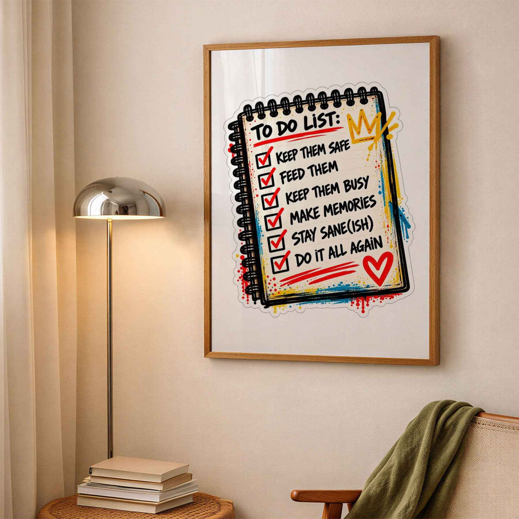 Parenting To Do List Checklist Print: Humorous Wall Art