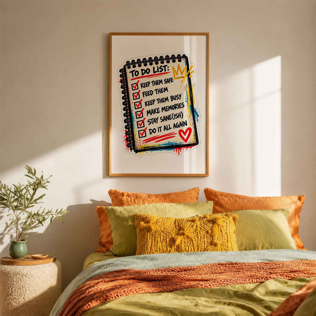 Parenting To Do List Checklist Print: Humorous Wall Art