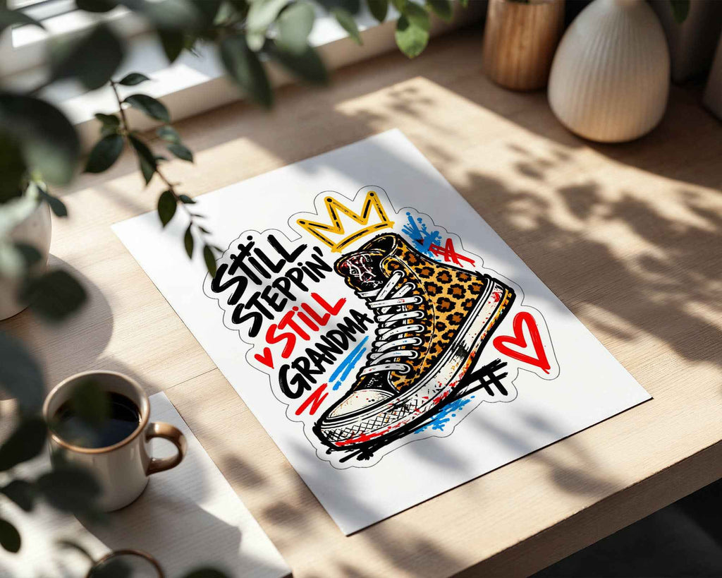 Still Steppin' Leopard Trainer Motivation Poster