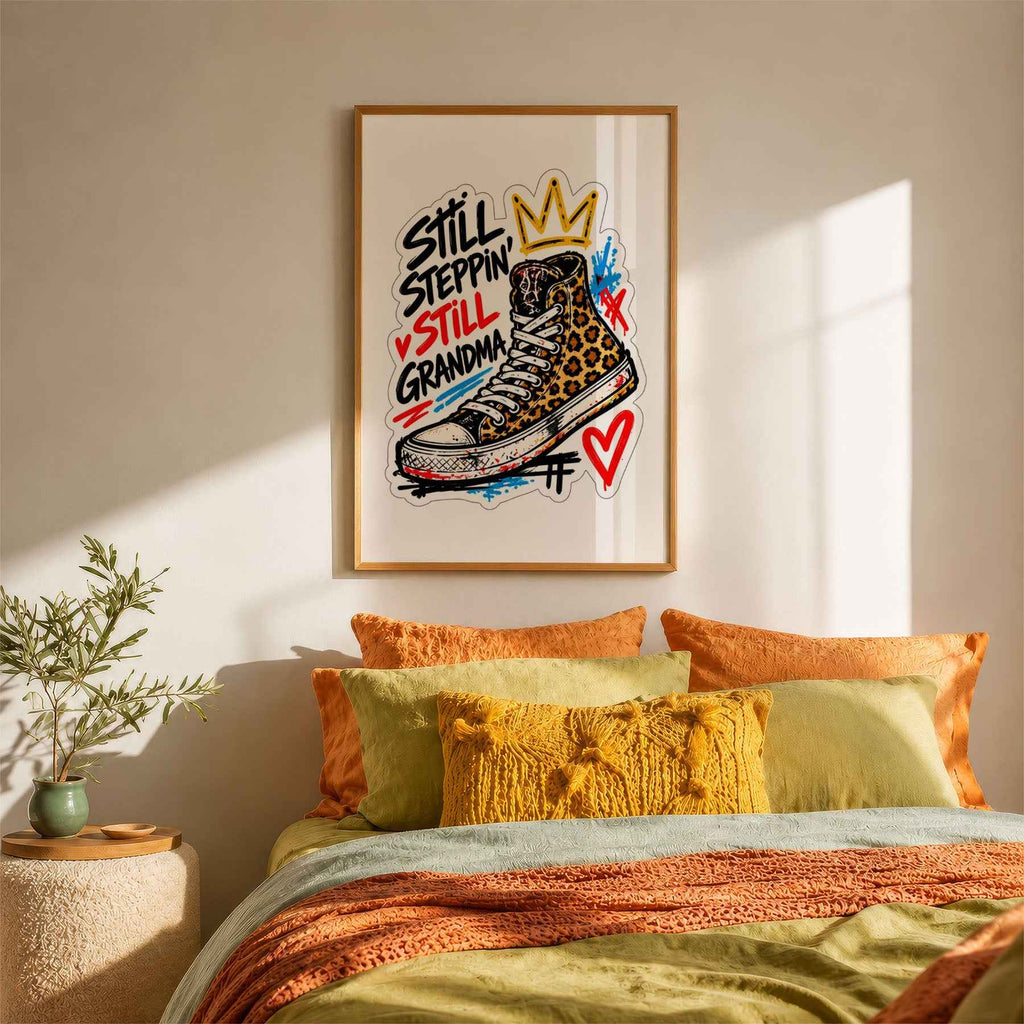 Still Steppin' Leopard Trainer Motivation Poster