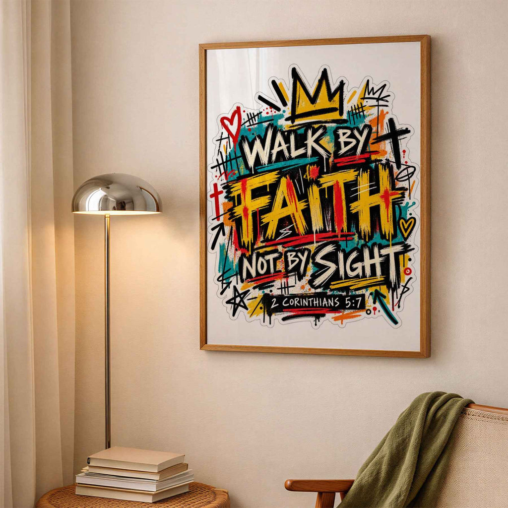 Walk By Faith Not By Sight - Biblical Graffiti Art Print