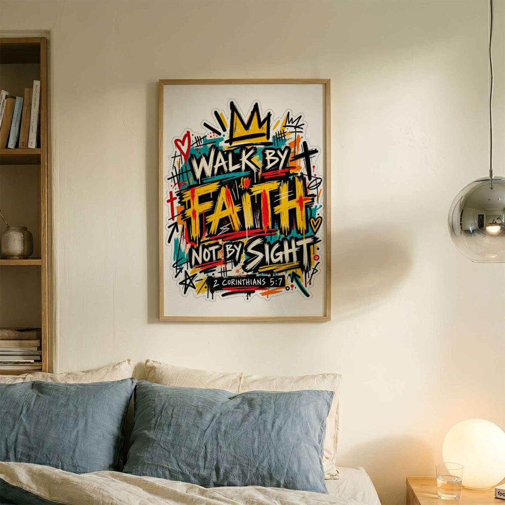 Walk By Faith Not By Sight - Biblical Graffiti Art Print