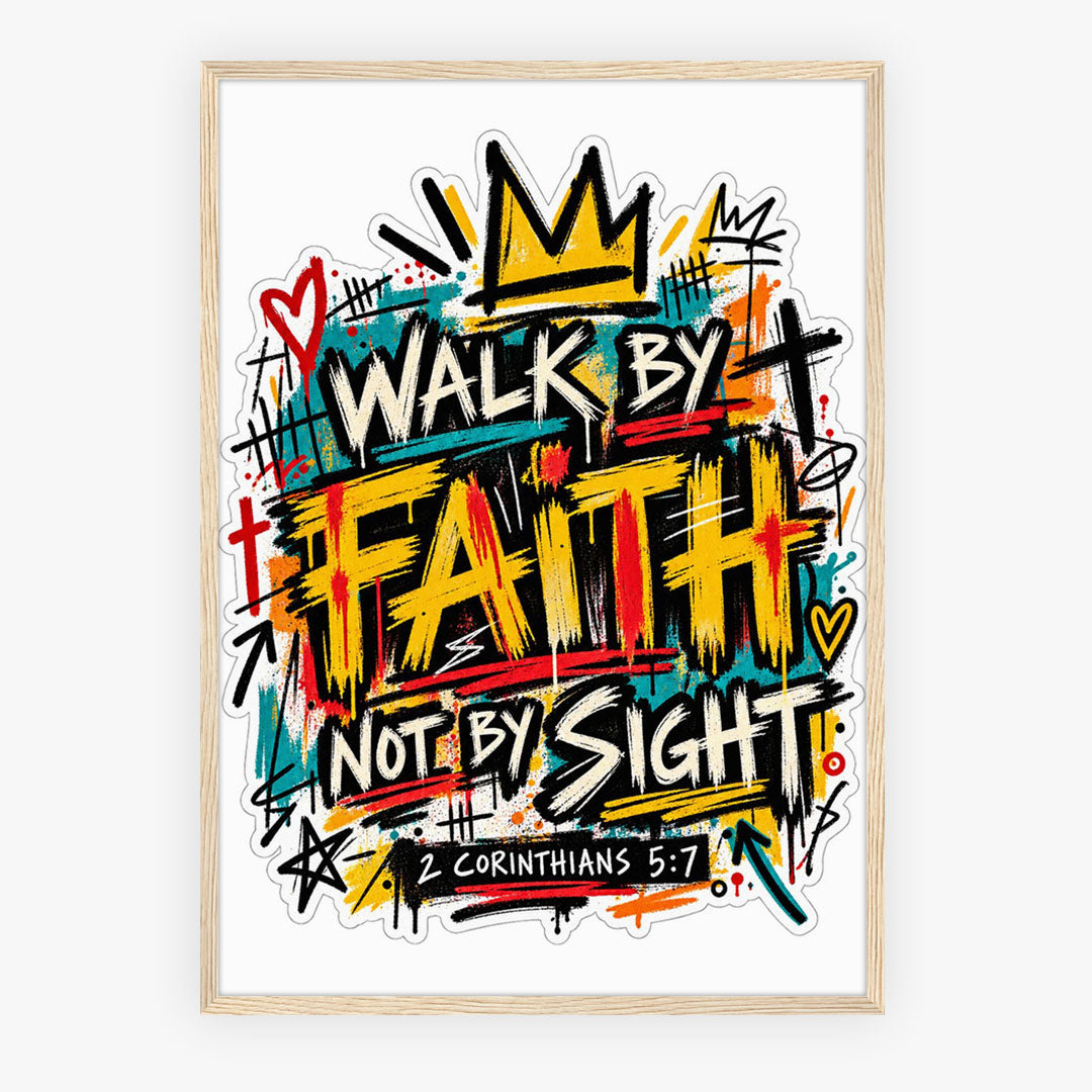 A-Sized Bedroom Portrait - Inspirational wall poster with graffiti aesthetic and faith-based biblical message
