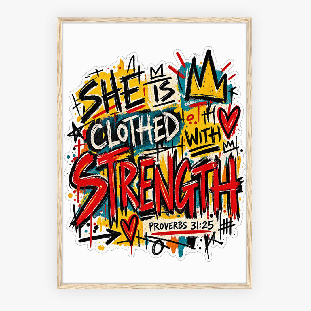 A-Sized Bedroom Portrait - Artistic street-style lettering combining modern graffiti with inspirational spiritual messaging