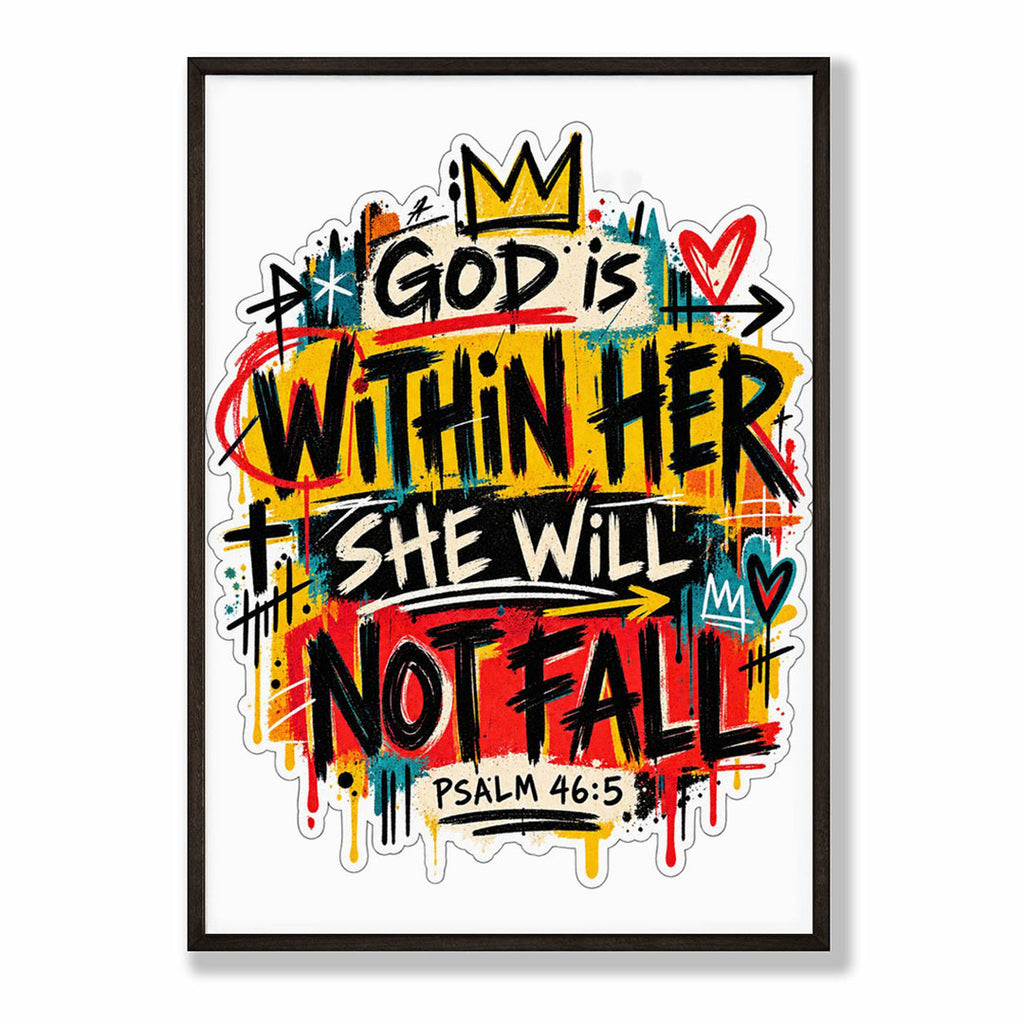 A4 Bedroom Portrait - Inspirational message art in black frame on bedroom wall