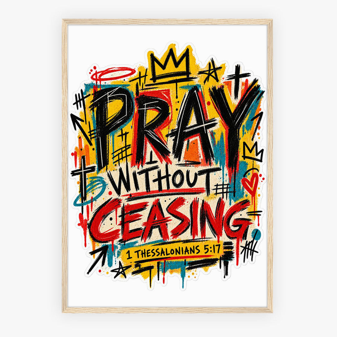 A-Sized Bedroom Portrait - Vibrant faith-based street art design on enhanced matte poster paper