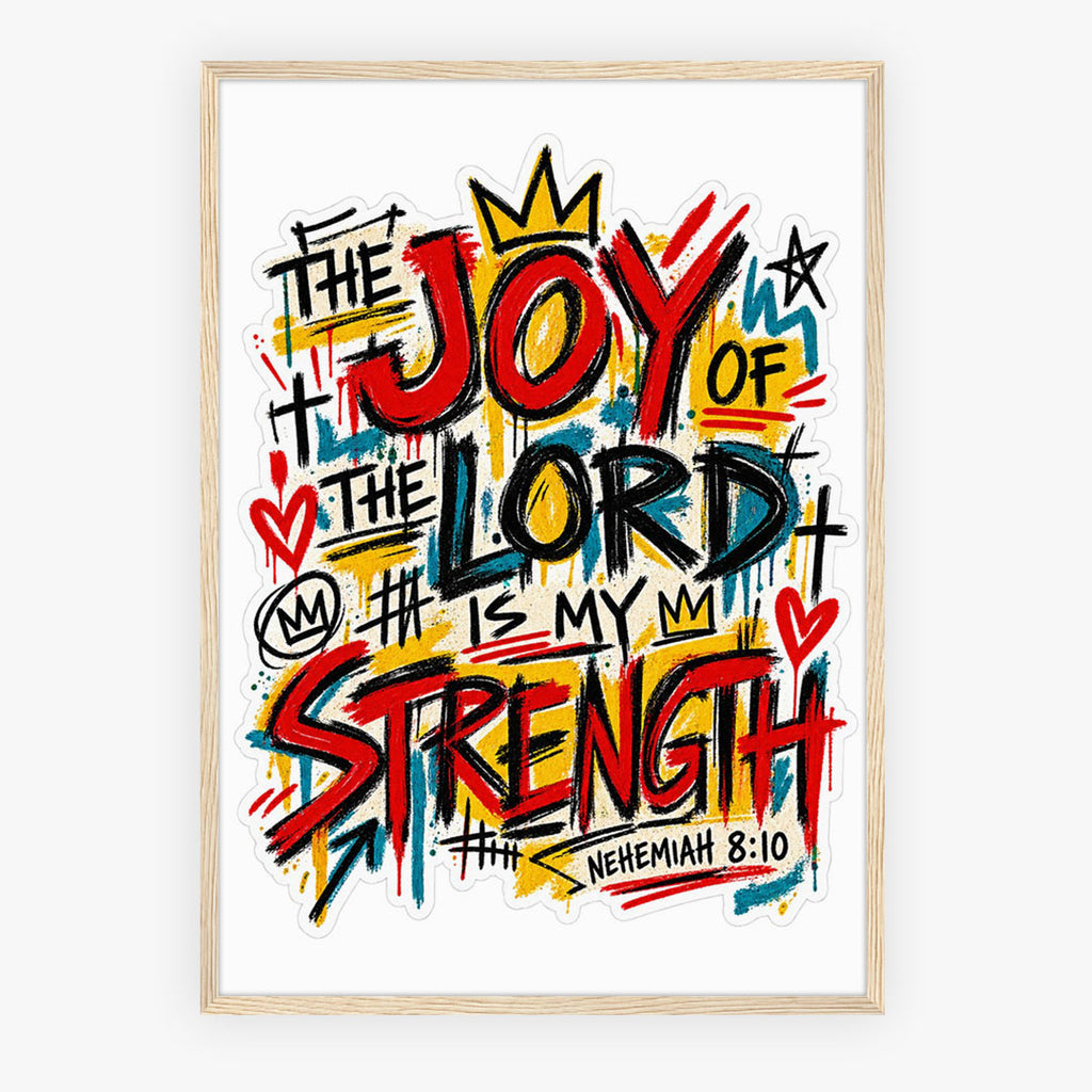 A4 Bedroom Portrait - Vibrant inspirational artwork combining scripture message with contemporary street art visual style