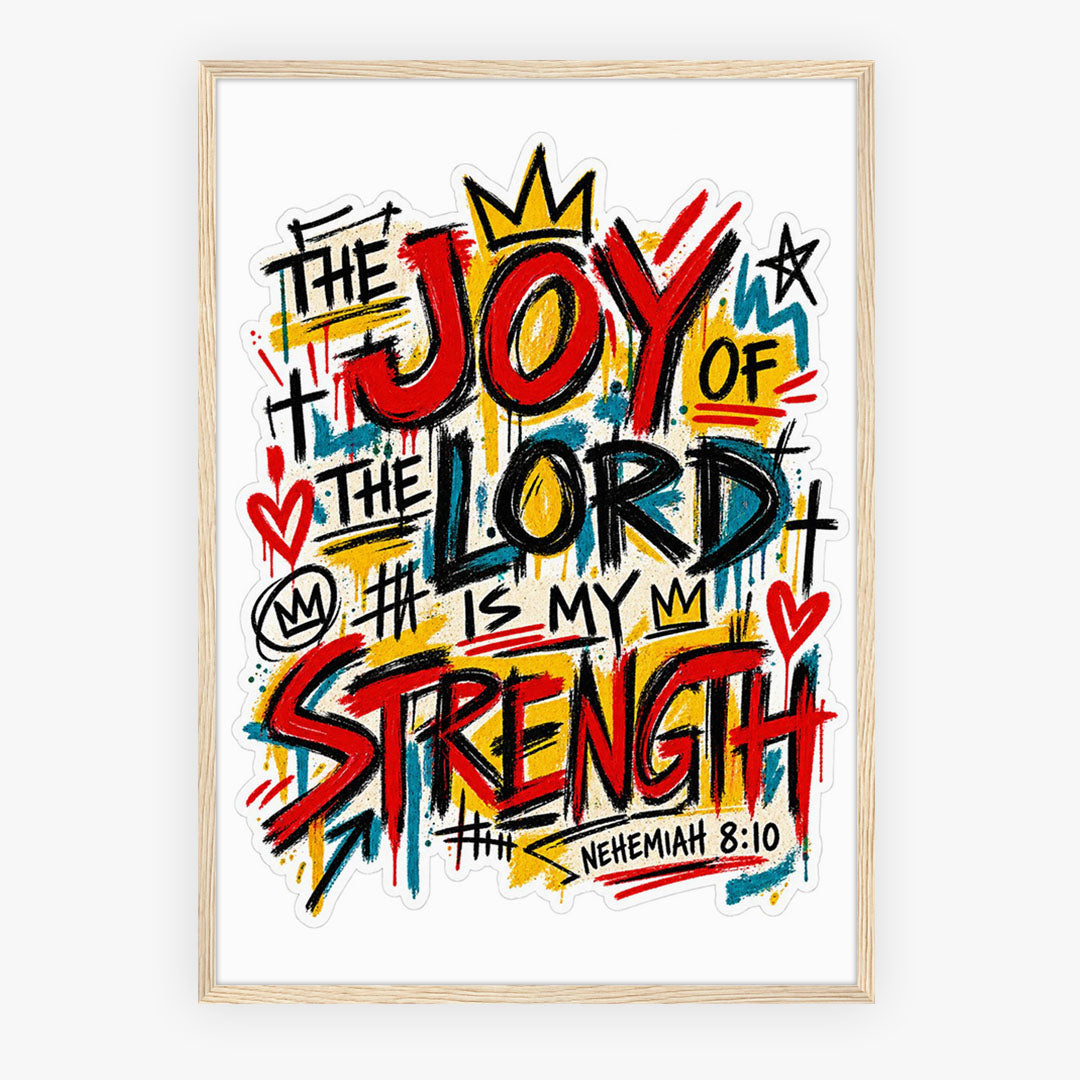 A4 Bedroom Portrait - Vibrant inspirational artwork combining scripture message with contemporary street art visual style
