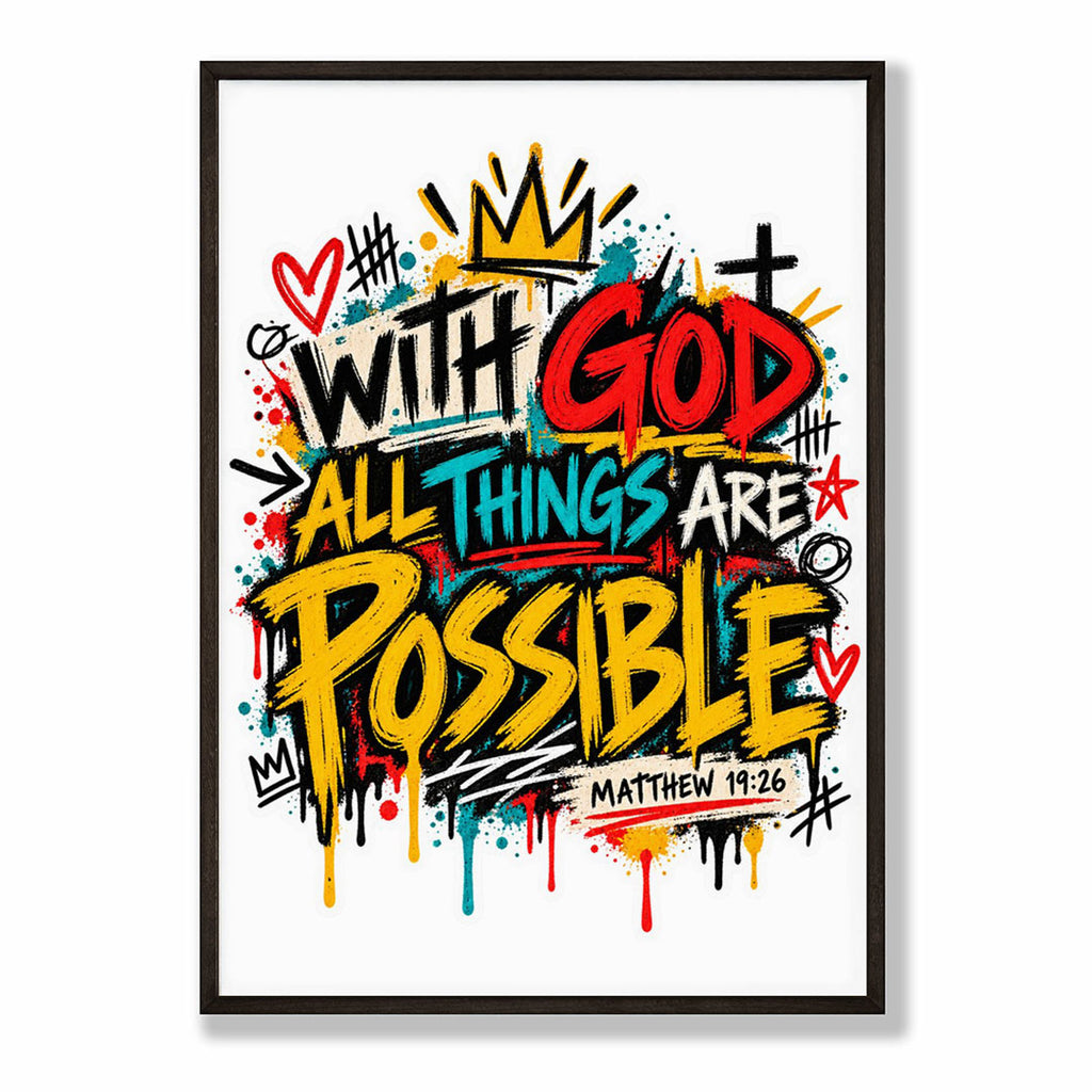A-Sized Bedroom Portrait - Bold colourful bedroom poster with graffiti-style text and expressive marks